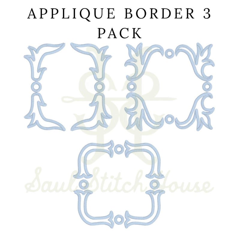 Appliqué Border Embroidery Design Set of 3, Decorative Frame Borders ...
