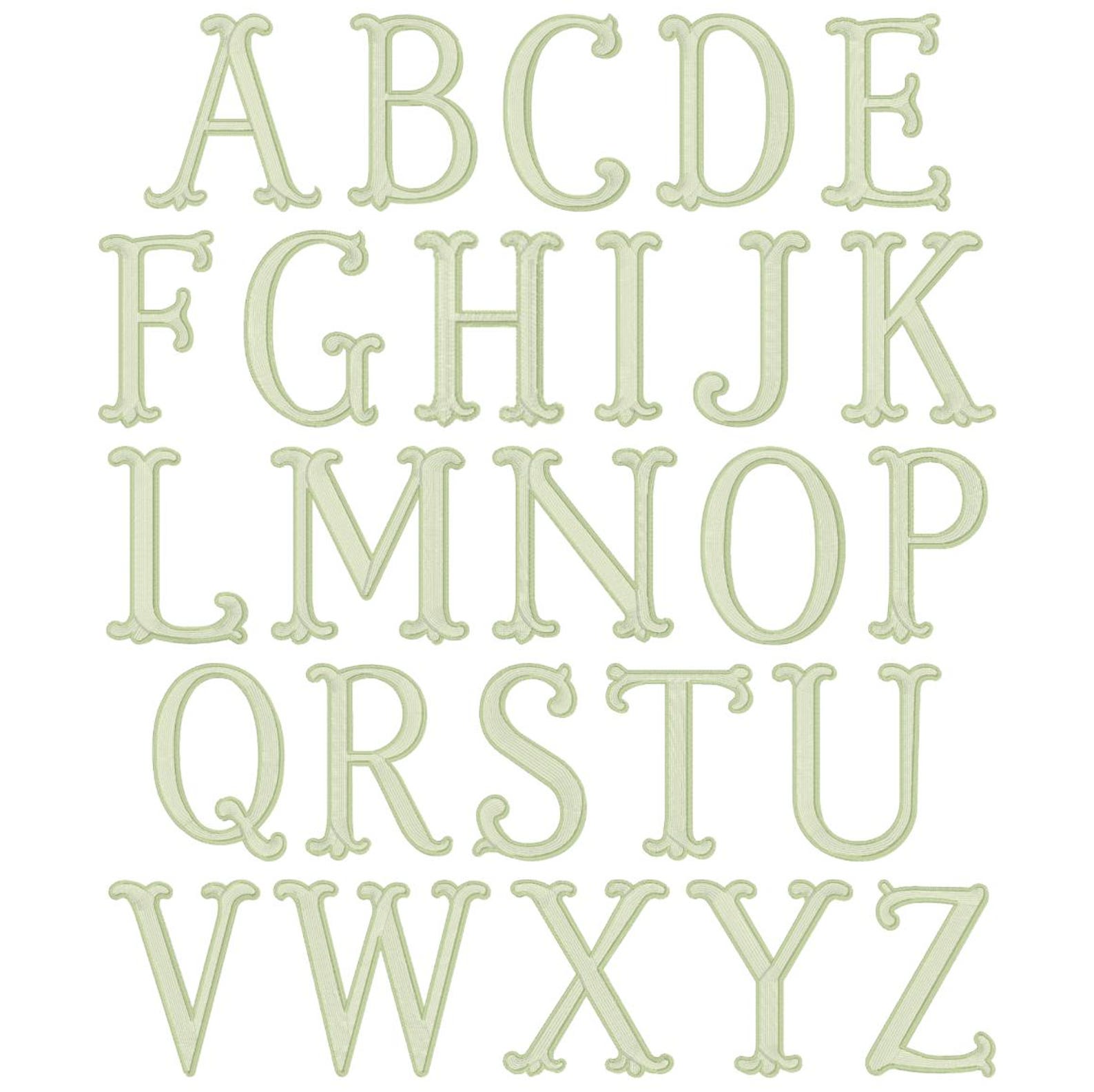 Charlotte Font Embroidery Font – 2 Tone Elegant Serif Letter Set A-Z ...