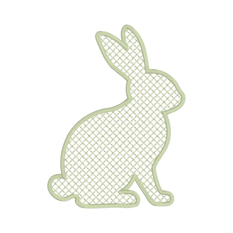 Upright Rabbit Pattern Pattern Filled Bunny Embroidery Design – Easter Rabbit Outline With ...