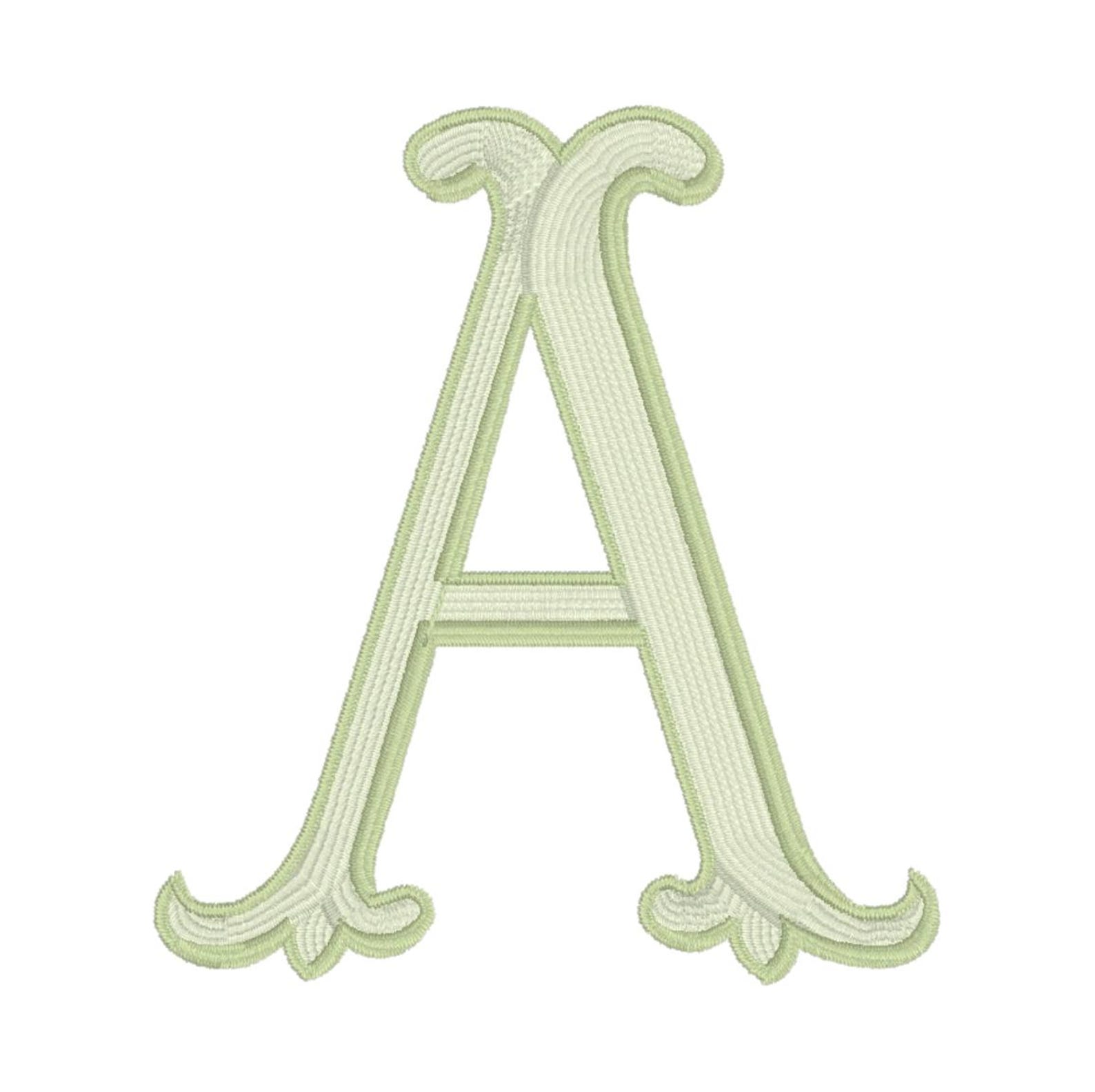 Charlotte Font Embroidery Font – 2 Tone Elegant Serif Letter Set A-Z ...
