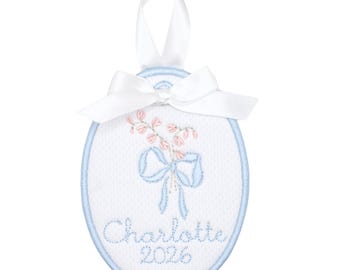 Blossom Bow Embroidered Heirloom Christmas Ornament