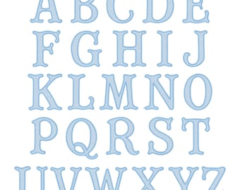 Clara Diamond Filled Fishtail Embroidery BX Font. Satin Stitch Monogram Alphabet in 1.5", 2.5", 3.5" & 4.5" Sizes for Machine Embroidery