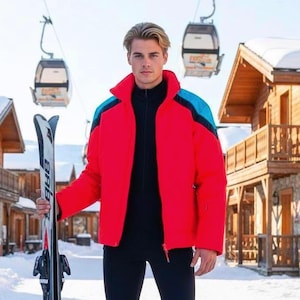 Vintage 70's Men's WHITE STAG Ski Jacket Color Blocked | Outer Layer Shell | Snowboarding Jacket Size M