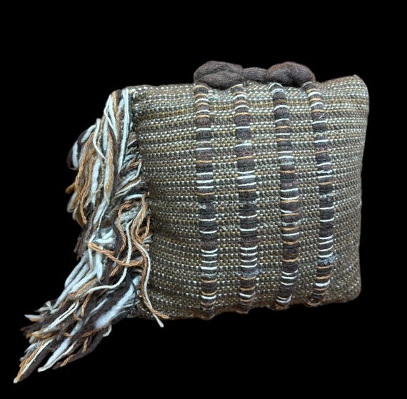Vintage 60s 70s Mid Century Danish Modern Rya Wool Throw Pillow 14" | Textured Decorative MCM