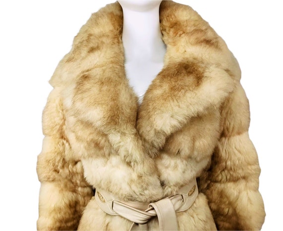 Size L - Vintage 60s 70s Huge Collar Shearling Sh… - image 3