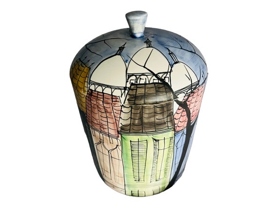 Vintage 1950's Mid Century Modern  Rare Lidded Jar from Romano Innocenti | ITALIAN Art POTTERY | Decorative Art Ceramics Bitossi Raymor Era