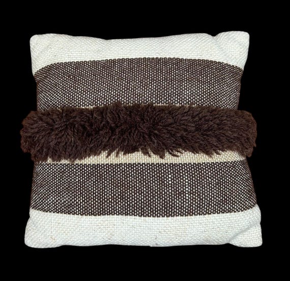 Vintage 60s 70s Mid Century Danish Modern Rya Wool Throw Pillow 14" | Textured Decorative MCM
