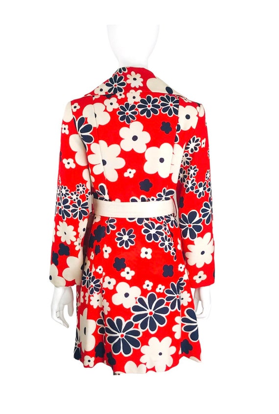 Deadstock True Vintage 60s Mod FLOWER POWER Coat … - image 8