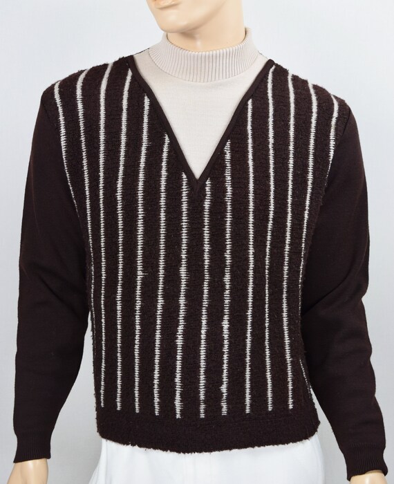 Vintage 60's Leonardo Strassi Brown & Beige Mock T