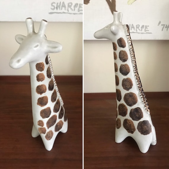 Rare Vintage Mid Century Modern Danish Giraffe 1970's MCM Animals Tabletop Sculpture Giraffe Taisto Kaasinen for Arabia Finland