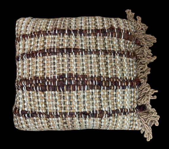 Vintage 60s 70s Mid Century Danish Modern Rya Wool Throw Pillow 14" | Textured Decorative MCM