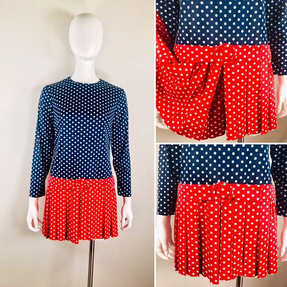 Vintage 60s Red White Blue - Color blocked Ultra M
