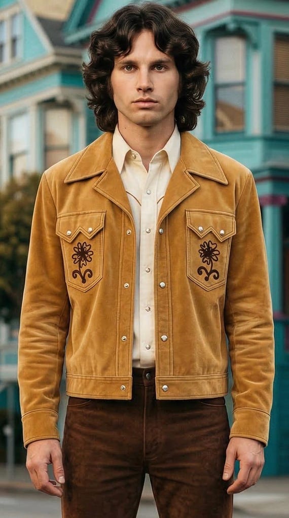 Vintage 70s Velvet Embroidered Western Hippie Jacket | Pearl Snaps Flared Collar |  Size XL