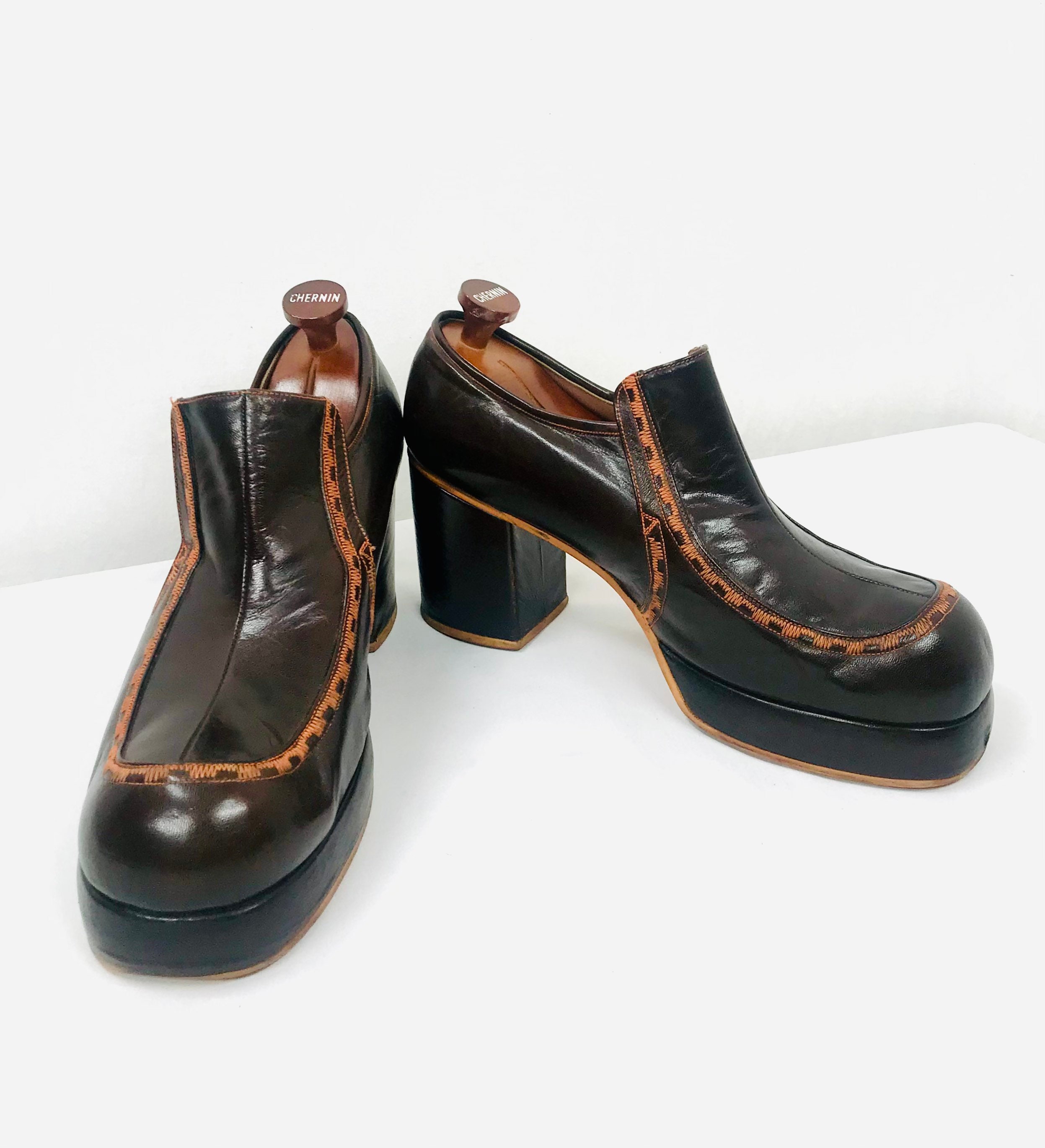 🔥 Anthropology Naya KASHA brown leather platform heel- today only $35 | Platform  heels, Leather, Brown leather