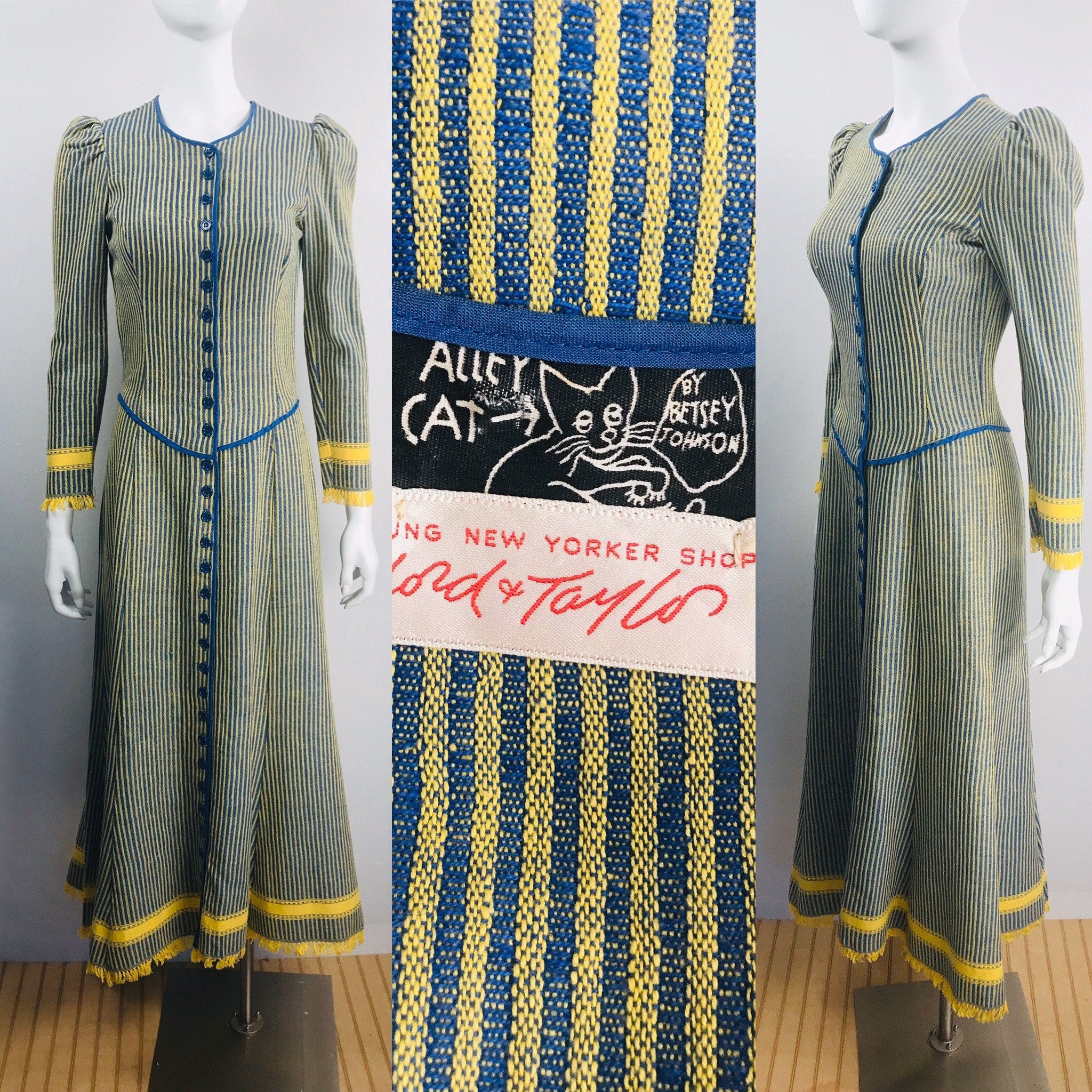 Deadstock Vintage 70s ALLEY CAT By Betsey Johnson Couture Prairie Dress