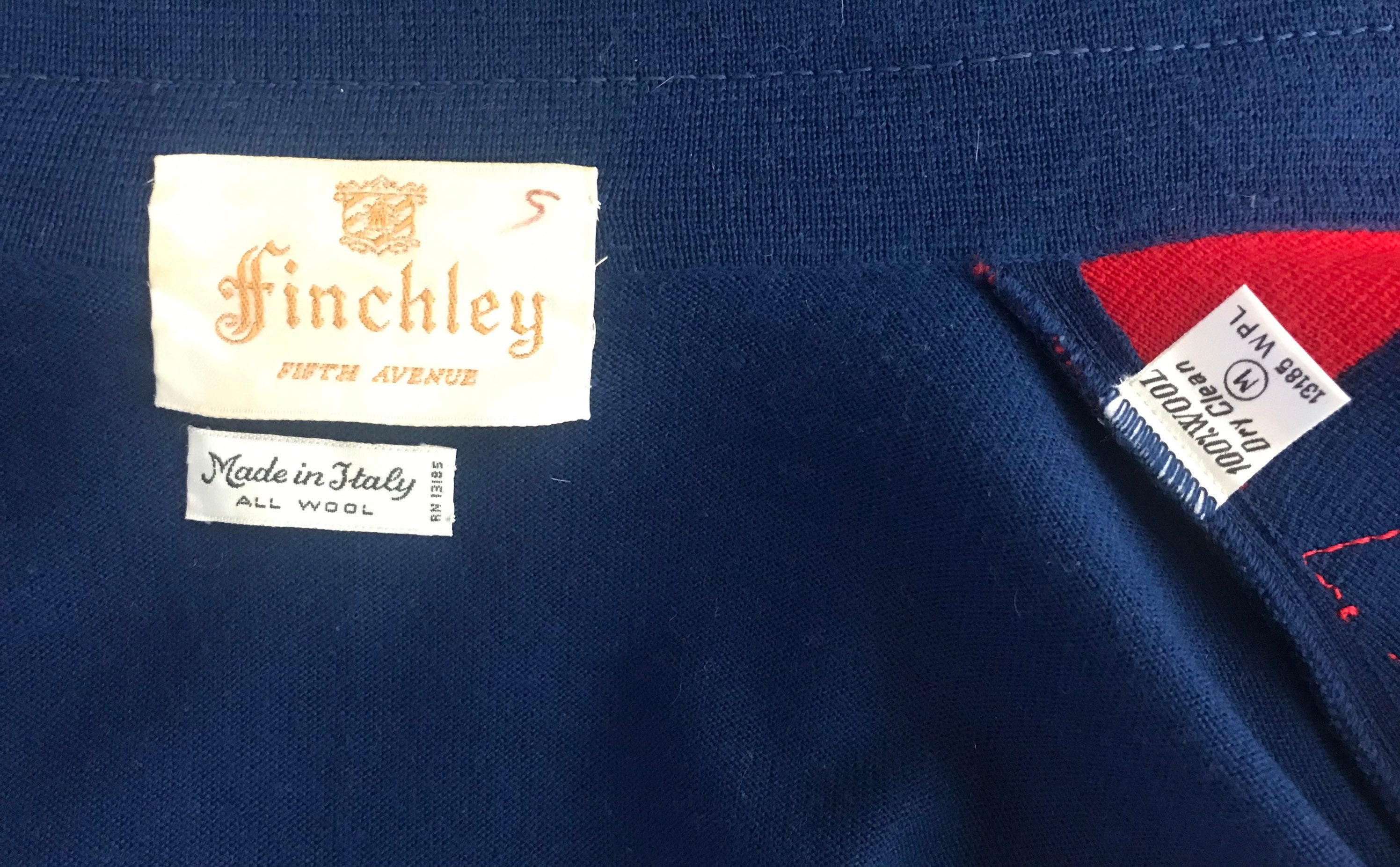 Rare Vintage Men’s 60s Finchley Fifth Ave NY MOD Wool Knit Panel Shirt ...