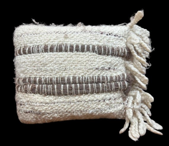 Vintage 60s 70s Mid Century Danish Modern Rya Wool Throw Pillow 14" | Textured Decorative MCM