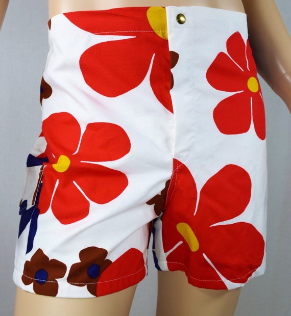 Far Out Vintage 1960s Kona Kai by Jantzen Men's Flower Power MoD HiPPiE Surfer Board Shorts 36 Cabana Pool Party Beach Festival Woodstock