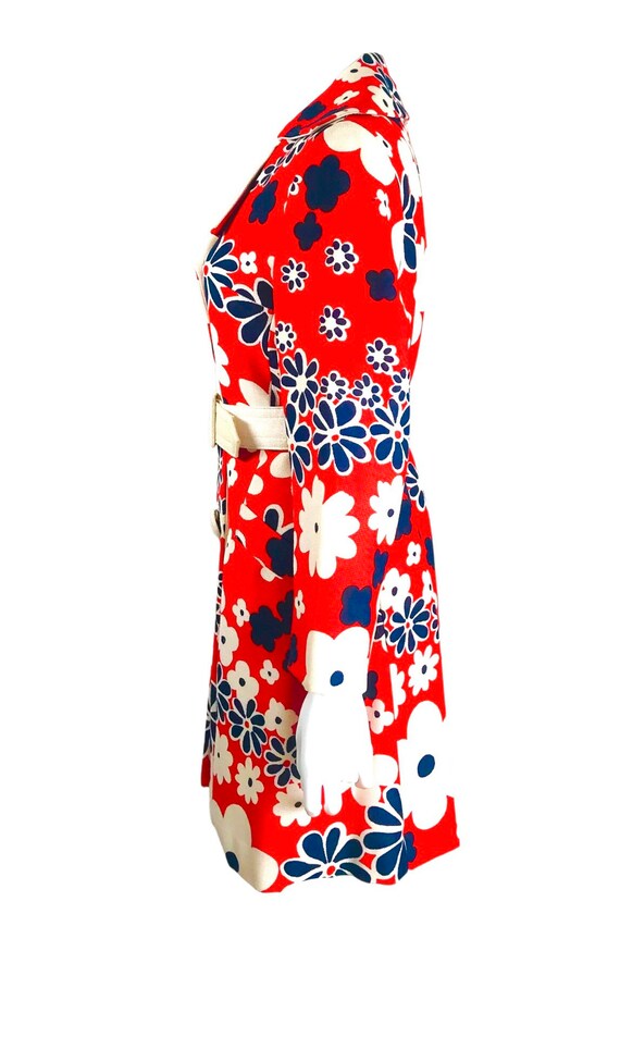 Deadstock True Vintage 60s Mod FLOWER POWER Coat … - image 4