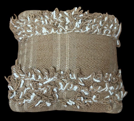 Vintage 60s 70s Mid Century Danish Modern Rya Wool Throw Pillow 14" | Textured Decorative MCM