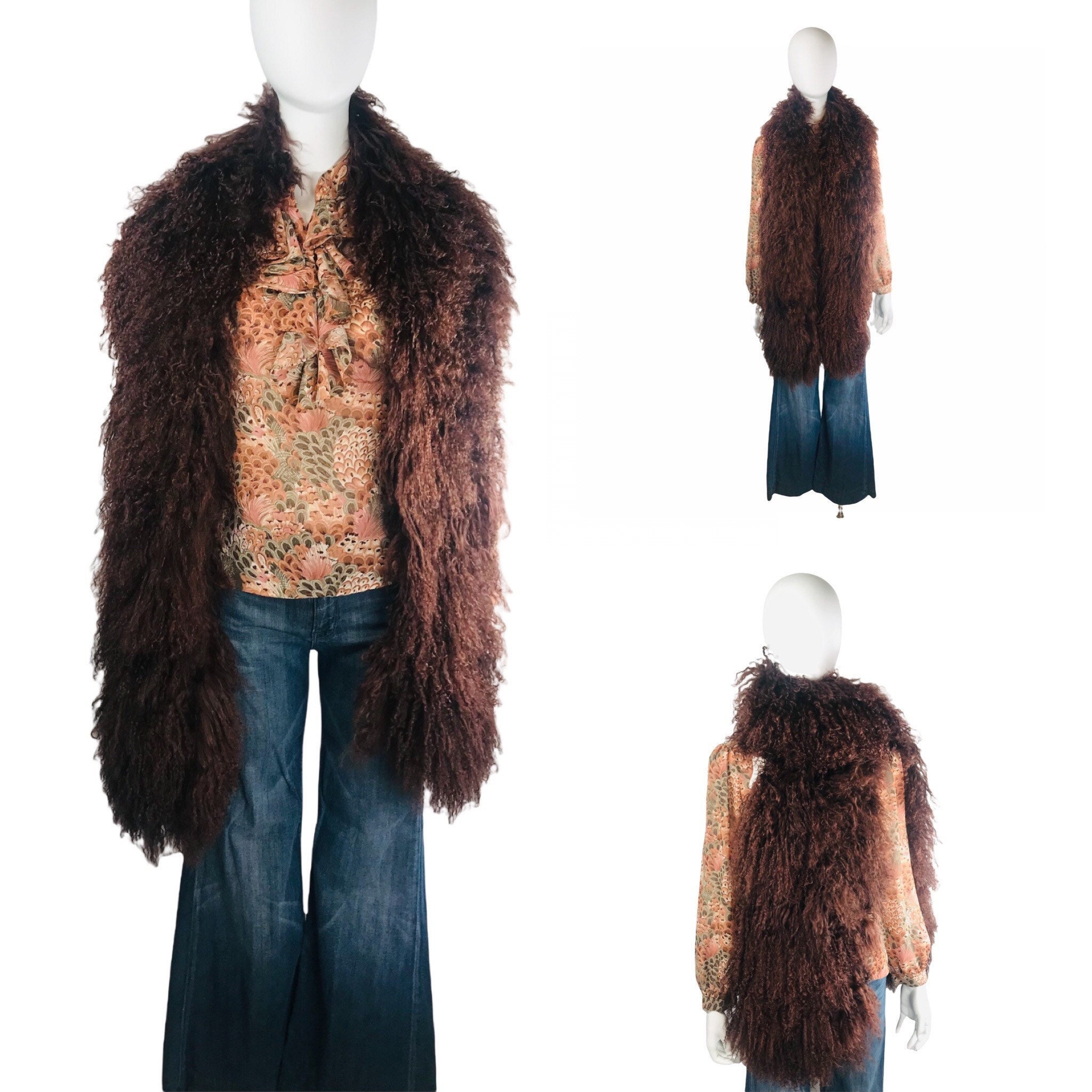 Deadstock Vintage KARL DONOGHUE Shearling Sheepskin STOLE