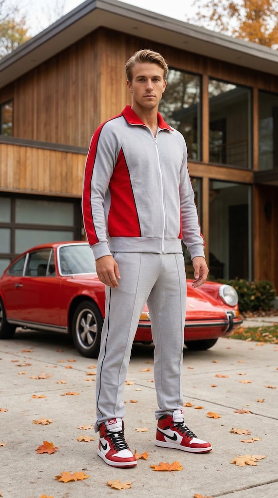 Vintage 80s Track Suit - Color Block Jacket & Pants Matching Set - Winning Advantage Size XL