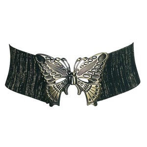 Vintage Silver Metal Stretch Butterfly Belt size M Vintage silver butterfly belt - Gem main image 3