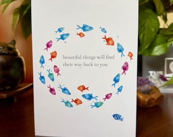 Encouragement Card, Hopeful Message, Thinking of You, Sympathy Greeting (5x7)