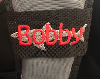 Personalized Embroidered Scuba BCD Name Tag Badge Shark