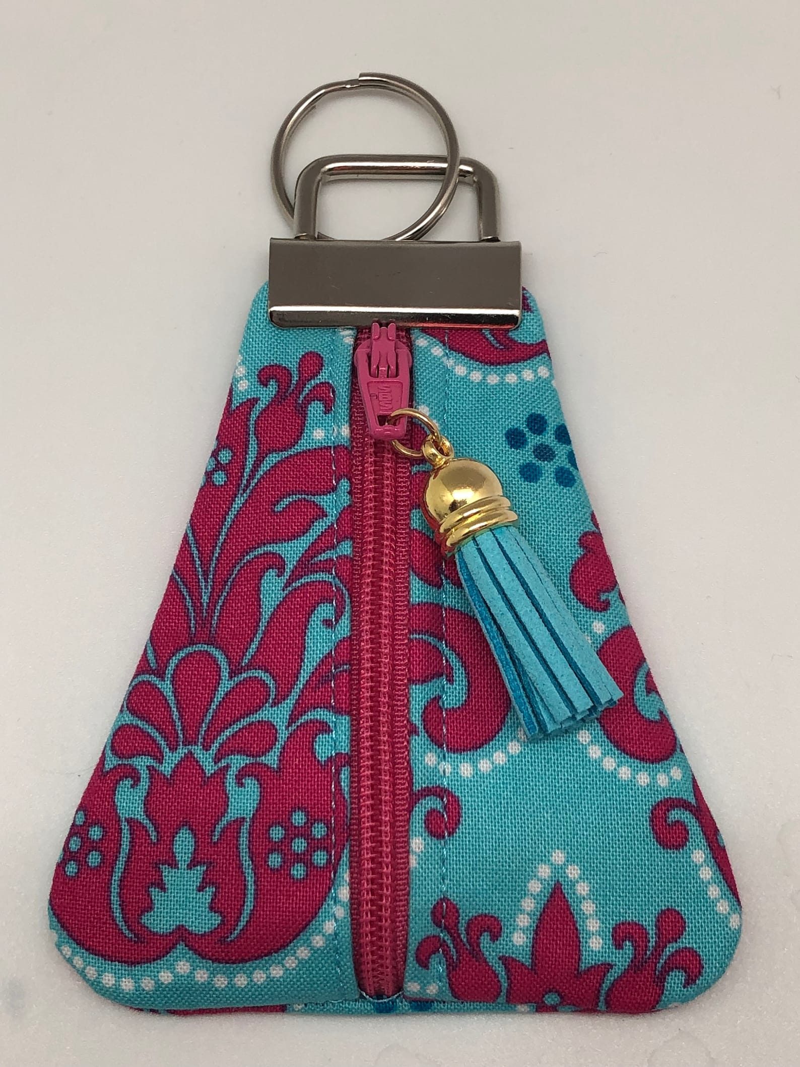 Damask Triangle Coin Purse Pouch Key Fob Etsy UK