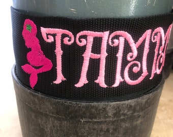 Personalized Embroidered Scuba Tank Strap Full Mermaid