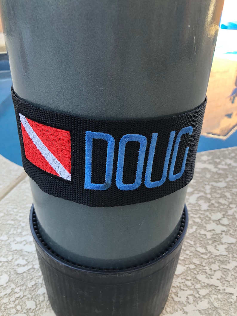 Personalized Embroidered Scuba Tank Strap Dive Flag Etsy