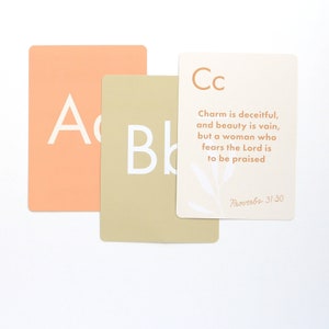 ABC Scripture Cards (Autumn), ABC Bible Verse Cards, Scripture Memory Flash Cards for Kids, Memory Bible Verse, Alphabet Flash Cards