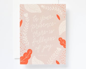 Psalm 16:11 Handlettered Encouragement Greeting Card