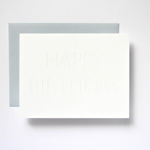 8-Pack Pure White Embossed Birthday Card, Copper / Blue Envelope image 2