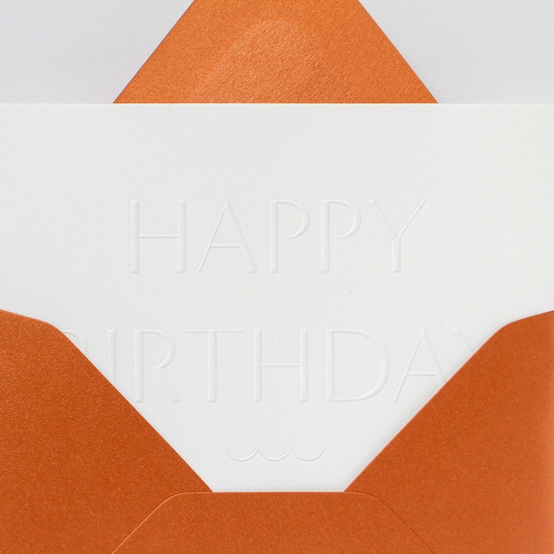 8-Pack Pure White Embossed Birthday Card, Copper / Blue Envelope image 6