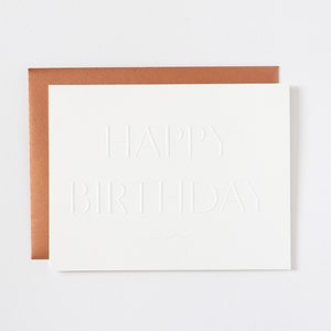 8-Pack Pure White Embossed Birthday Card, Copper / Blue Envelope image 5