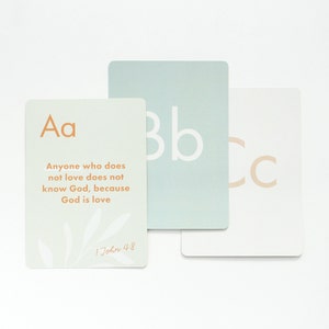 ABC Scripture Cards Summer, ABC Bible Verse Cards, Scripture Memory Flash Cards for Kids, Memory Bible Verse, Alphabet Flash Cards image 1