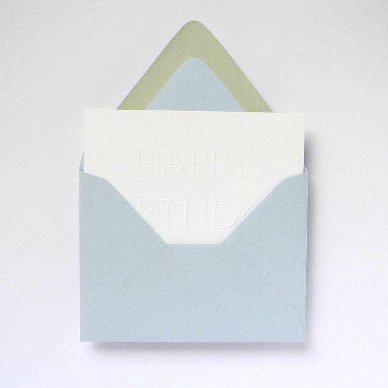 8-Pack Pure White Embossed Birthday Card, Copper / Blue Envelope image 3