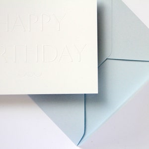 8-Pack Pure White Embossed Birthday Card, Copper / Blue Envelope image 4