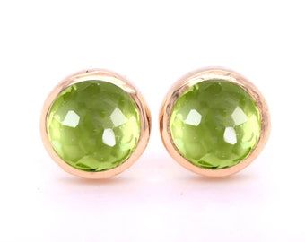 Arizona Peridot Rosecut Ohrstecker 14kt Gold, August Birthstone Ohrstecker, Minimalistische Ohrringe, grüne Edelstein Ohrstecker, Sentimental Geschenk Sie