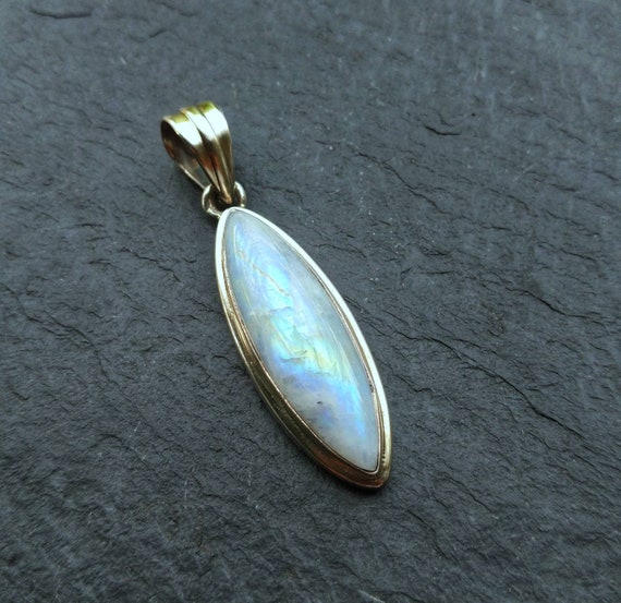 Silver Moonstone Pendant Necklace, Moonstone Neckl