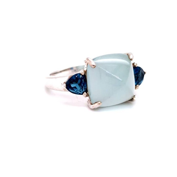 Aqua Chalcedony & London Topaz Ring Sterling Silv… - image 1