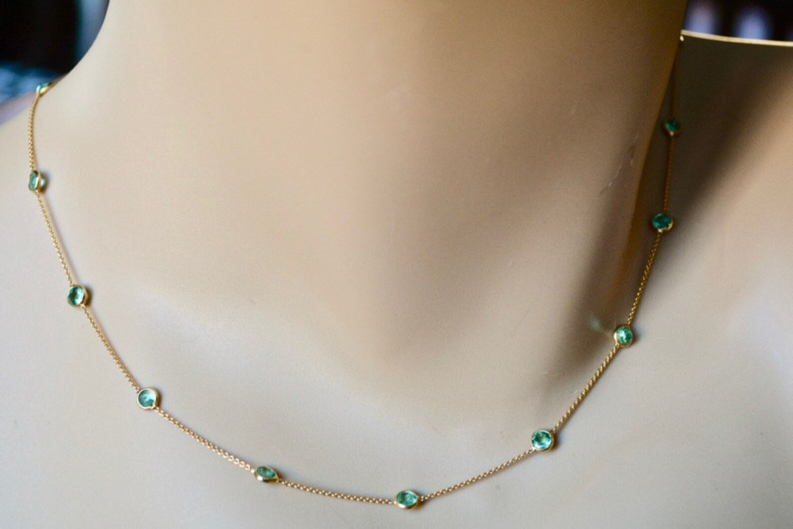 Gold green necklace Clearance