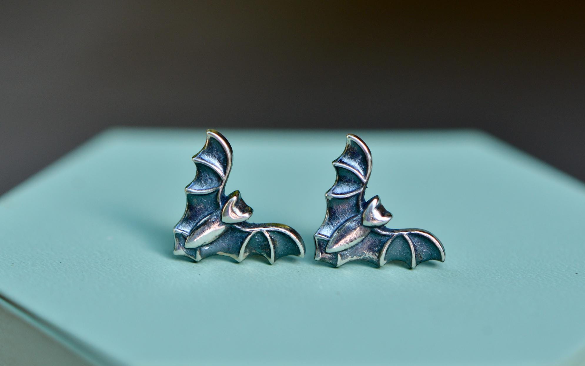 Orecchini A Pipistrello In Argento 925 Ipoallergenici, Gioielli A Forma Di Animale Per Halloween, Regalo Donna Con Confezione