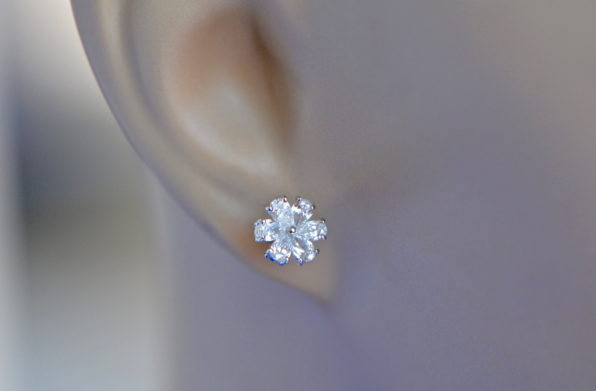 Flower Cluster Diamond Earrings--Ready Set To Go | 875