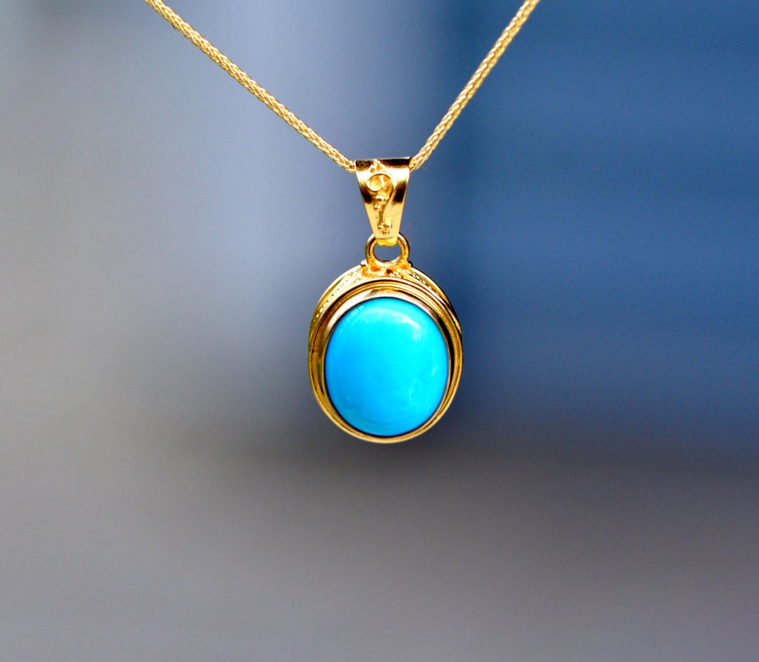 Bezel Set Crescent Stud in Turquoise main image 0