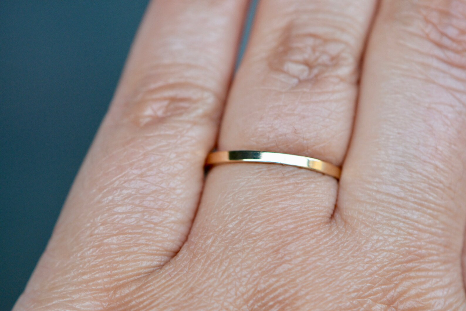 Gold Wedding Band Women Simple Plain Gold Flat Band Ring Etsy