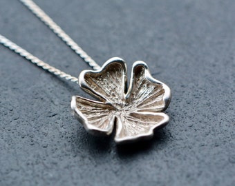 Flower Necklace, Sterling Silver Necklace, Vintage Silver Jewelry, Mother's Day Necklace, Floral Silver Pendant, Gift Girlfriend, Gift Wife