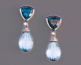 Orecchini Finemente Lavorati Con Topazio Blu. OBK2407 – PARRINI - Foto 9